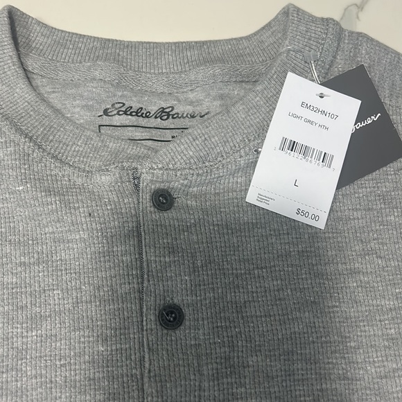 NWT Men’s Eddie Bauer long sleeved Henley shirt - Picture 2 of 4